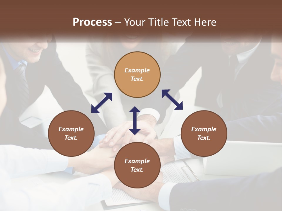 A Group Of Business People Putting Their Hands Together PowerPoint Template