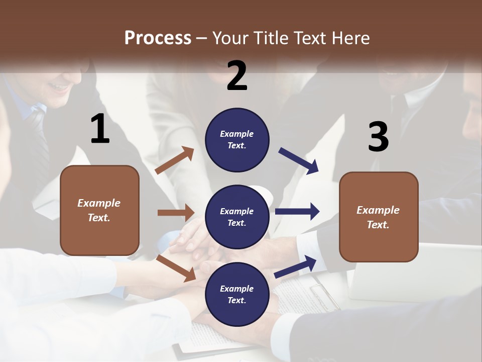 A Group Of Business People Putting Their Hands Together PowerPoint Template