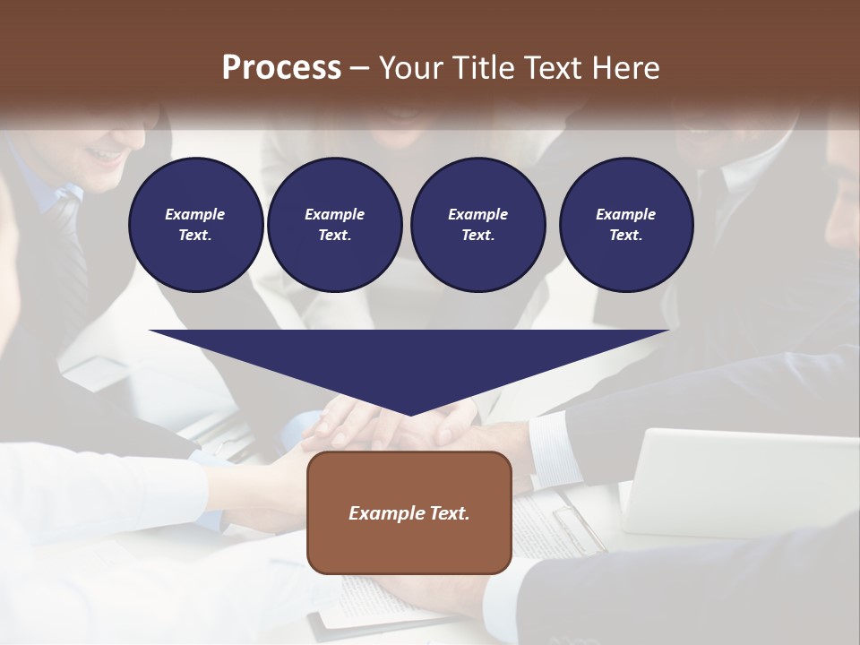A Group Of Business People Putting Their Hands Together PowerPoint Template