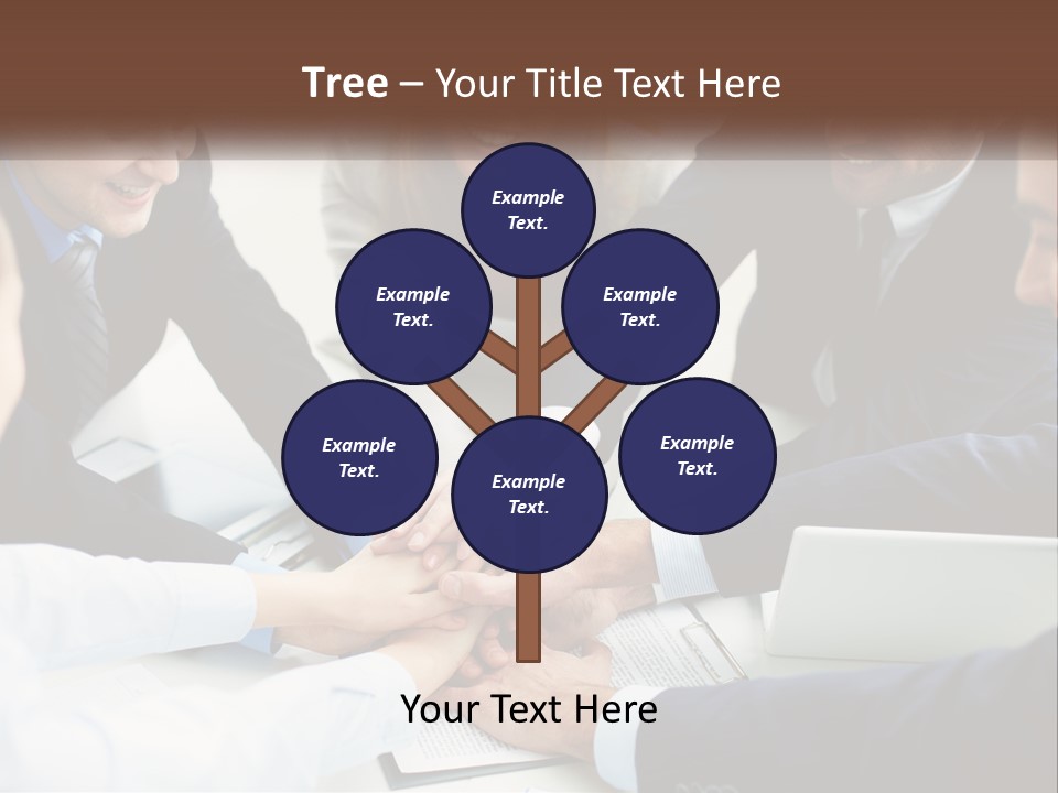 A Group Of Business People Putting Their Hands Together PowerPoint Template