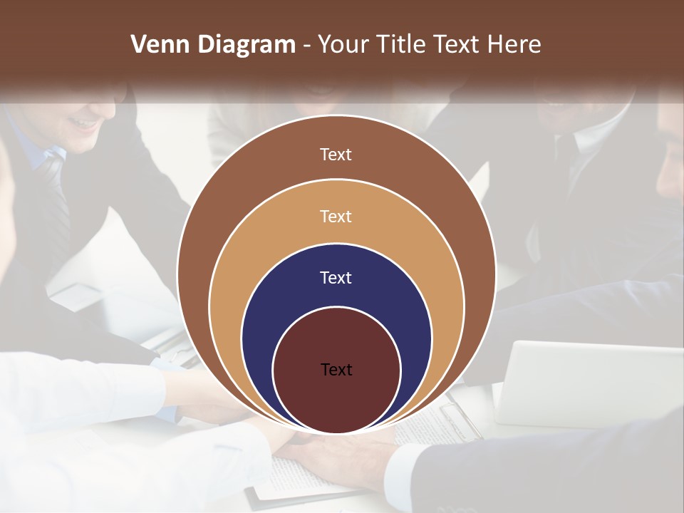 A Group Of Business People Putting Their Hands Together PowerPoint Template