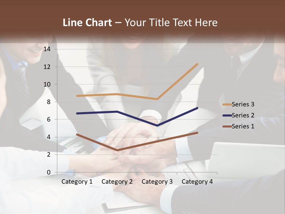 A Group Of Business People Putting Their Hands Together PowerPoint Template