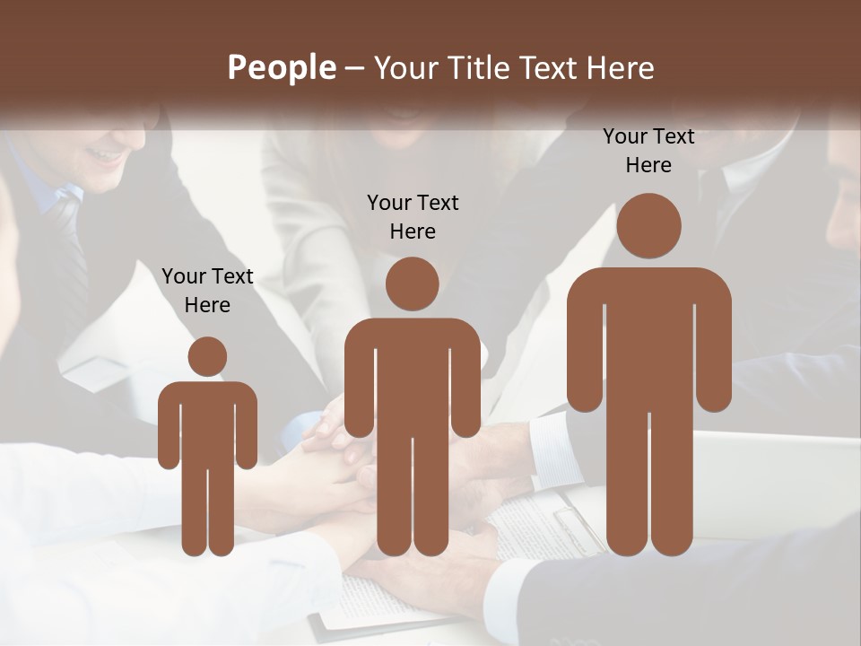 A Group Of Business People Putting Their Hands Together PowerPoint Template