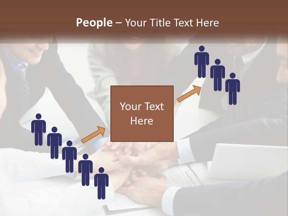 A Group Of Business People Putting Their Hands Together PowerPoint Template