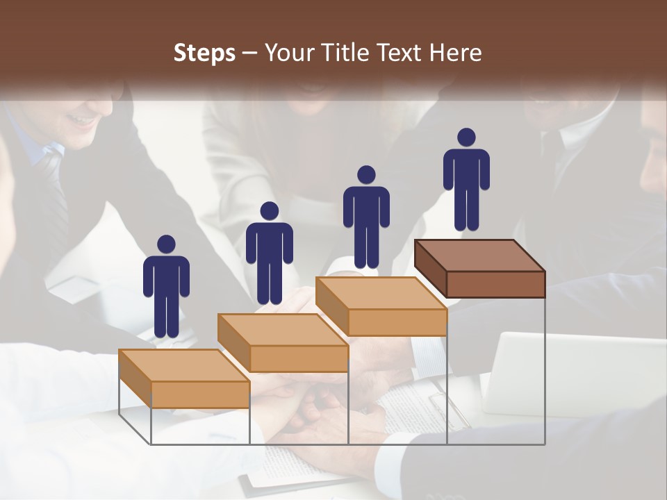A Group Of Business People Putting Their Hands Together PowerPoint Template
