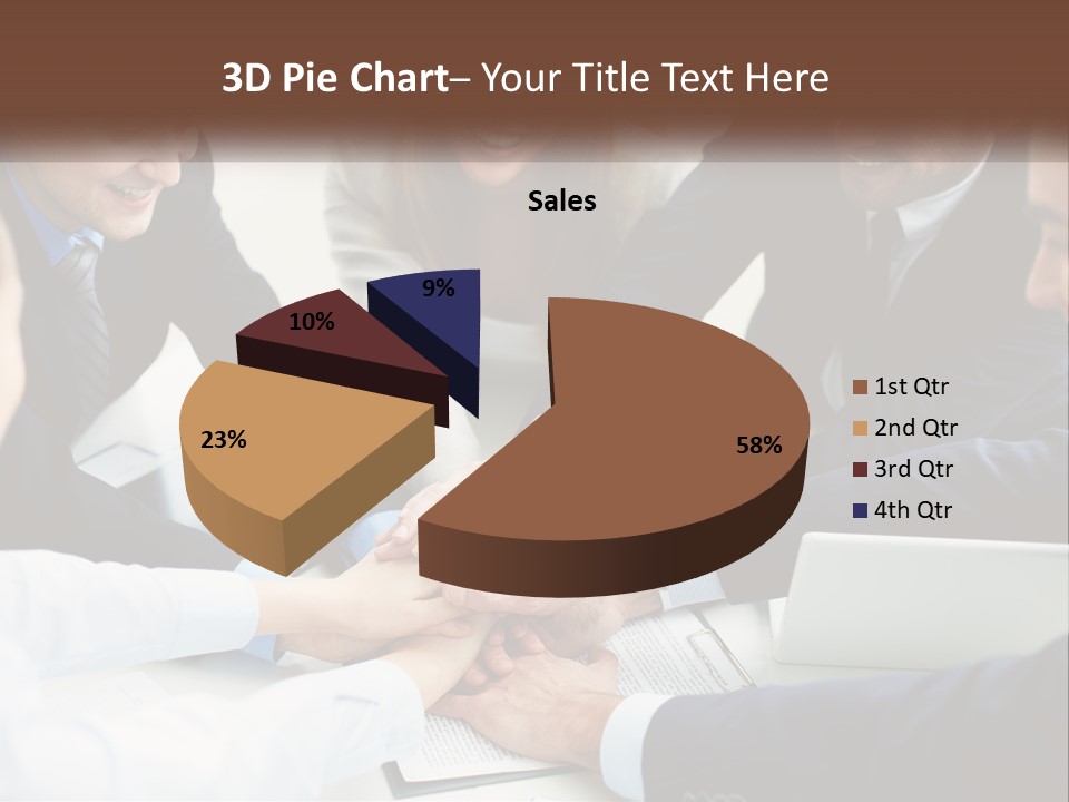 A Group Of Business People Putting Their Hands Together PowerPoint Template