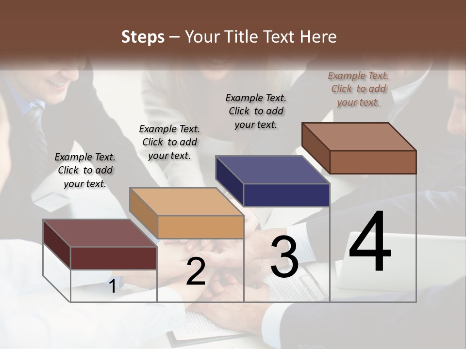 A Group Of Business People Putting Their Hands Together PowerPoint Template