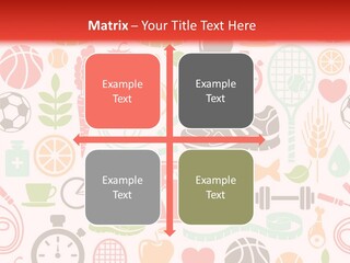 A Variety Of Sports Related Items On A White And Red Background PowerPoint Template