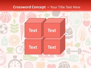 A Variety Of Sports Related Items On A White And Red Background PowerPoint Template