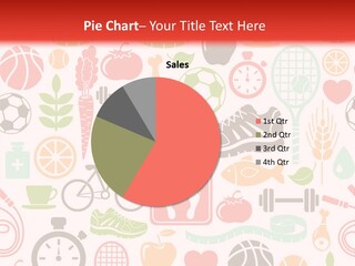 A Variety Of Sports Related Items On A White And Red Background PowerPoint Template