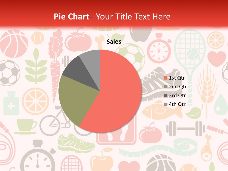 A Variety Of Sports Related Items On A White And Red Background PowerPoint Template