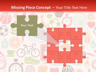 A Variety Of Sports Related Items On A White And Red Background PowerPoint Template