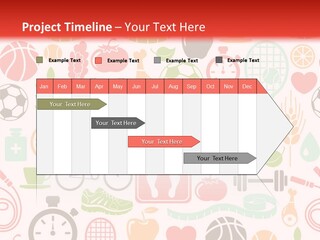 A Variety Of Sports Related Items On A White And Red Background PowerPoint Template