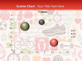 A Variety Of Sports Related Items On A White And Red Background PowerPoint Template