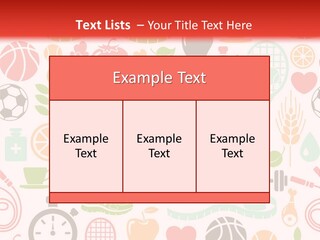A Variety Of Sports Related Items On A White And Red Background PowerPoint Template