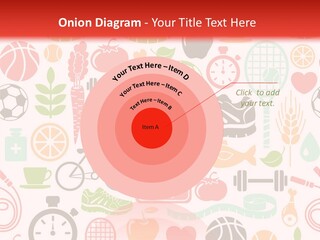 A Variety Of Sports Related Items On A White And Red Background PowerPoint Template