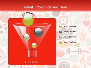 A Variety Of Sports Related Items On A White And Red Background PowerPoint Template