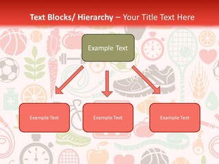 A Variety Of Sports Related Items On A White And Red Background PowerPoint Template