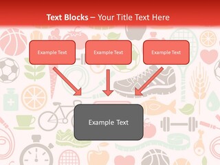 A Variety Of Sports Related Items On A White And Red Background PowerPoint Template