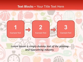 A Variety Of Sports Related Items On A White And Red Background PowerPoint Template