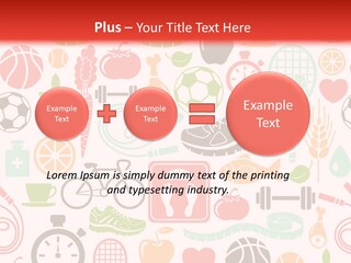 A Variety Of Sports Related Items On A White And Red Background PowerPoint Template