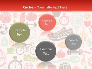 A Variety Of Sports Related Items On A White And Red Background PowerPoint Template