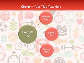 A Variety Of Sports Related Items On A White And Red Background PowerPoint Template