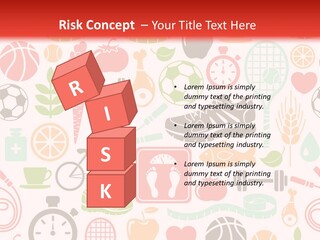 A Variety Of Sports Related Items On A White And Red Background PowerPoint Template