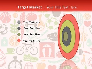 A Variety Of Sports Related Items On A White And Red Background PowerPoint Template