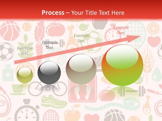 A Variety Of Sports Related Items On A White And Red Background PowerPoint Template