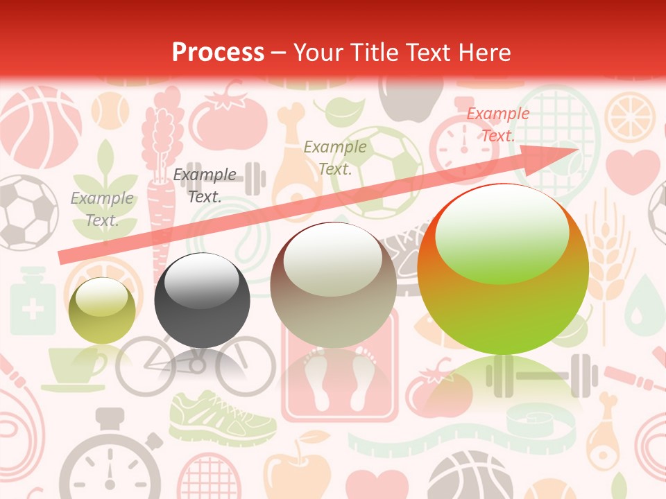 A Variety Of Sports Related Items On A White And Red Background PowerPoint Template