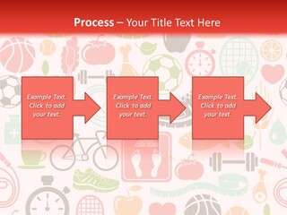 A Variety Of Sports Related Items On A White And Red Background PowerPoint Template