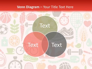 A Variety Of Sports Related Items On A White And Red Background PowerPoint Template