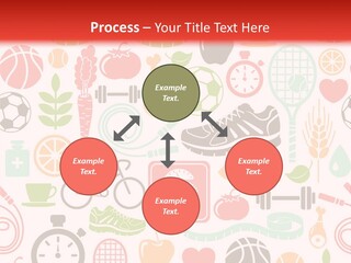 A Variety Of Sports Related Items On A White And Red Background PowerPoint Template
