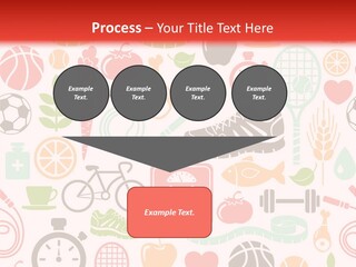 A Variety Of Sports Related Items On A White And Red Background PowerPoint Template