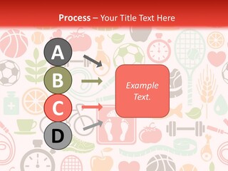 A Variety Of Sports Related Items On A White And Red Background PowerPoint Template