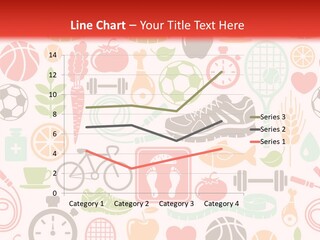 A Variety Of Sports Related Items On A White And Red Background PowerPoint Template