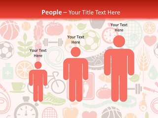 A Variety Of Sports Related Items On A White And Red Background PowerPoint Template