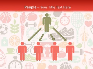 A Variety Of Sports Related Items On A White And Red Background PowerPoint Template