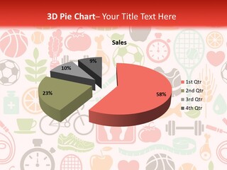 A Variety Of Sports Related Items On A White And Red Background PowerPoint Template