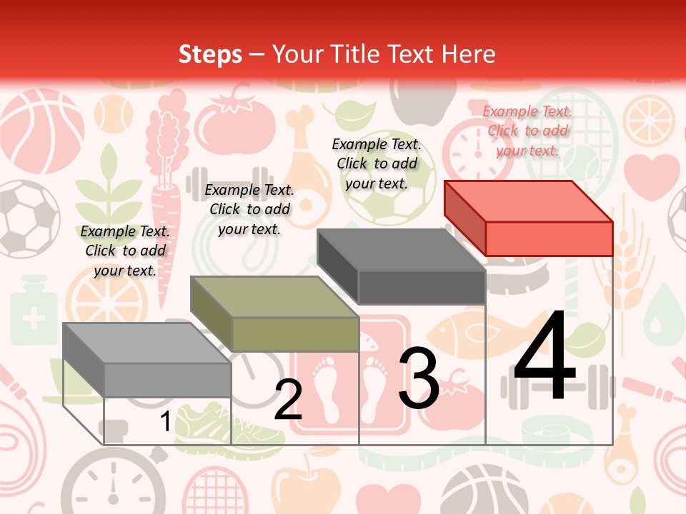 A Variety Of Sports Related Items On A White And Red Background PowerPoint Template