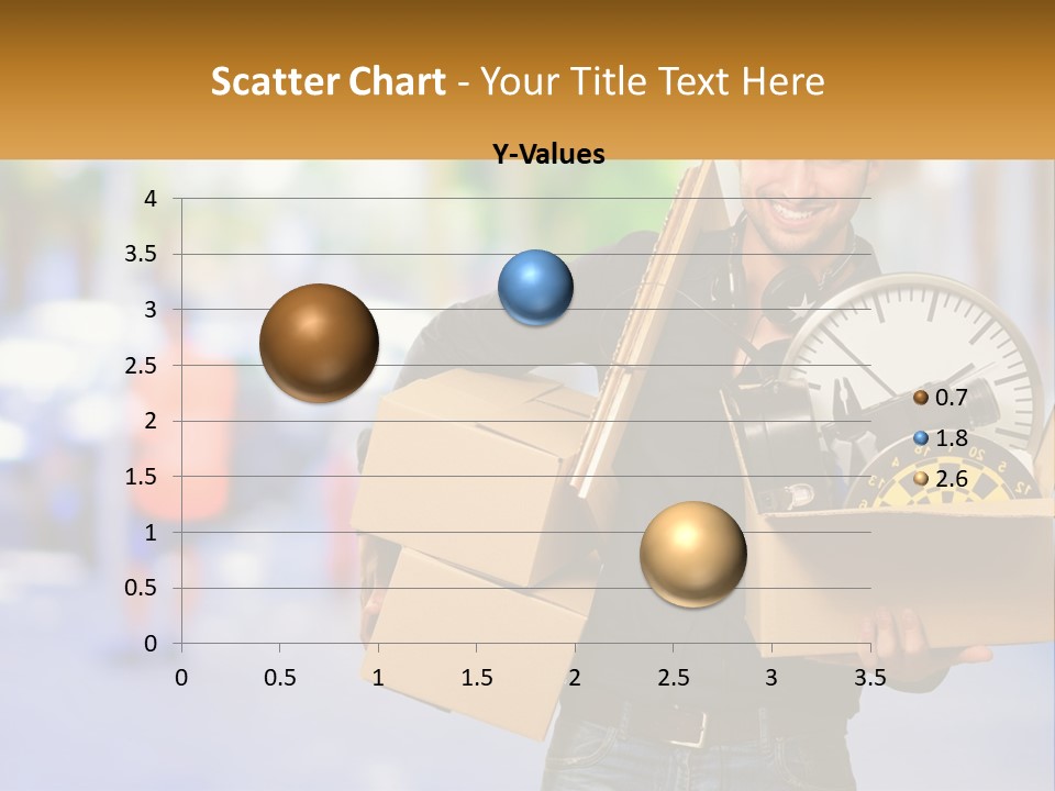A Man Holding A Box With A Clock Inside Of It PowerPoint Template