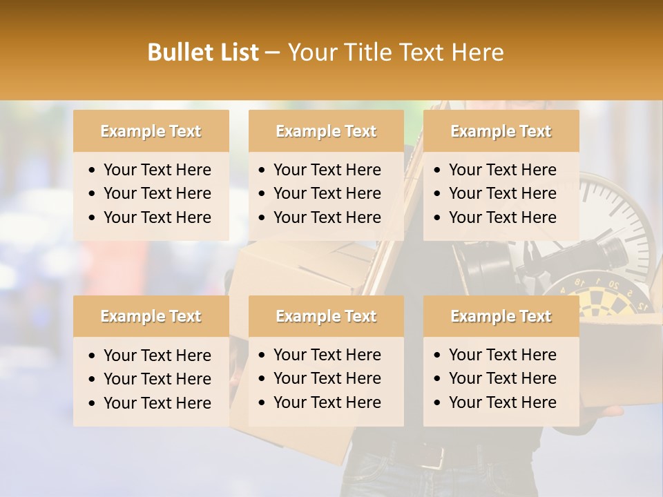 A Man Holding A Box With A Clock Inside Of It PowerPoint Template