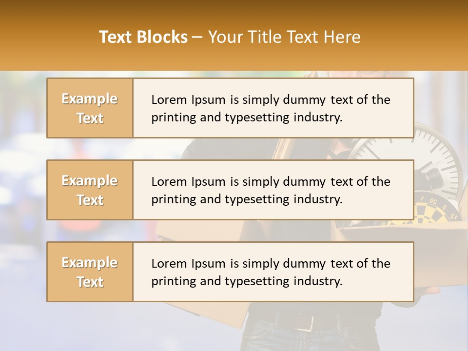 A Man Holding A Box With A Clock Inside Of It PowerPoint Template