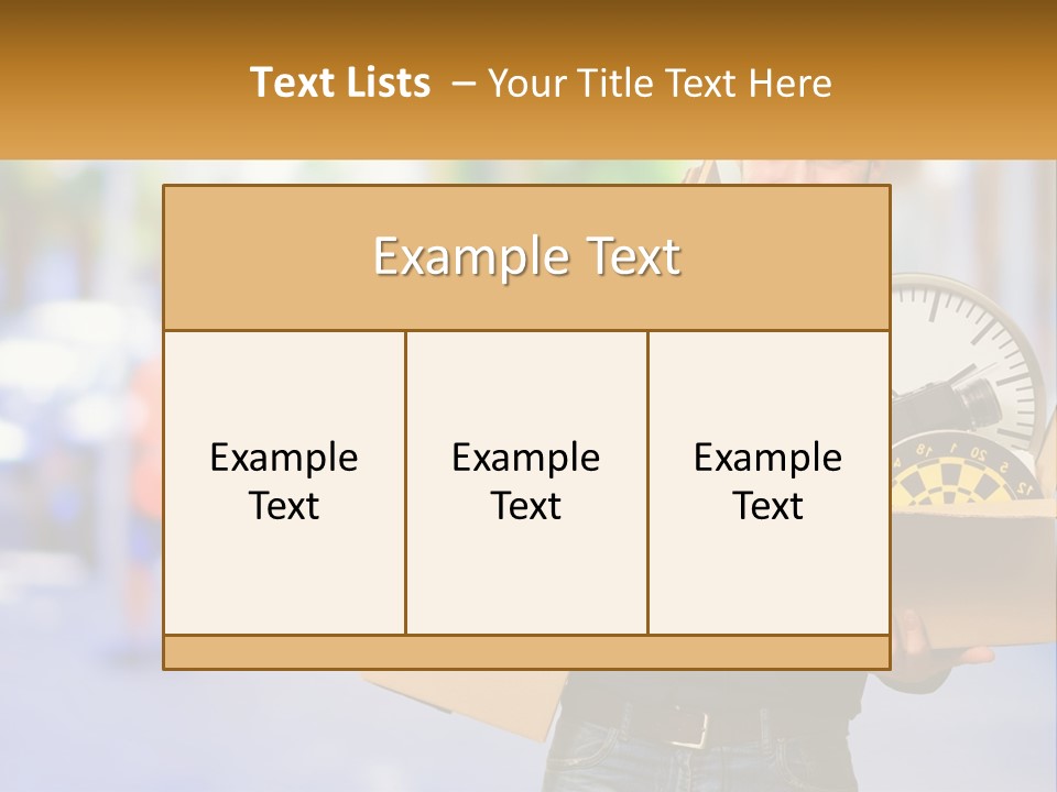 A Man Holding A Box With A Clock Inside Of It PowerPoint Template