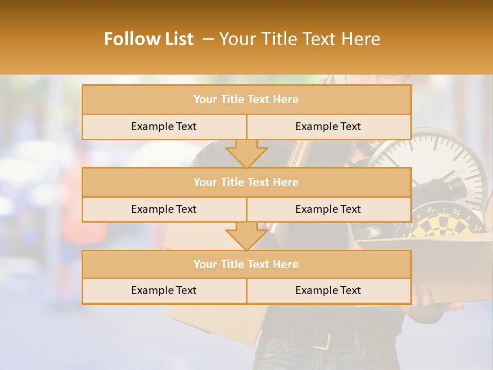 A Man Holding A Box With A Clock Inside Of It PowerPoint Template