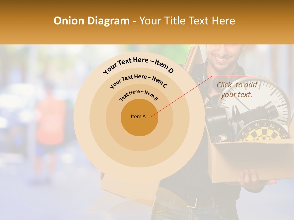 A Man Holding A Box With A Clock Inside Of It PowerPoint Template