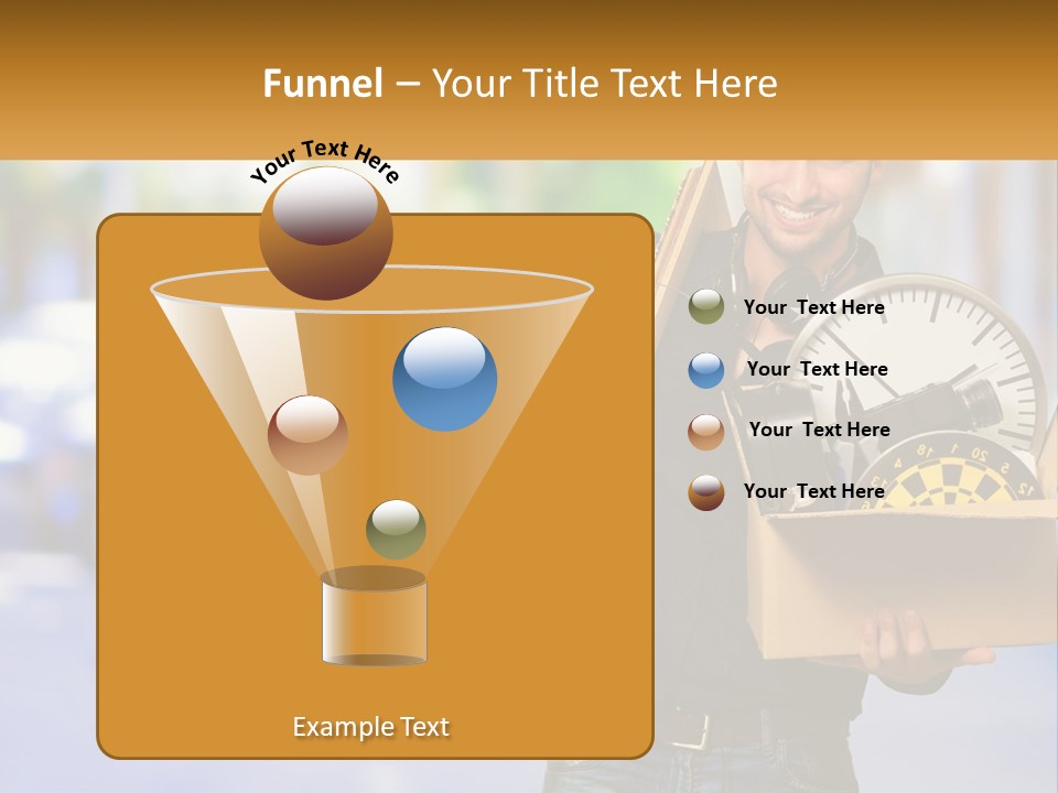 A Man Holding A Box With A Clock Inside Of It PowerPoint Template