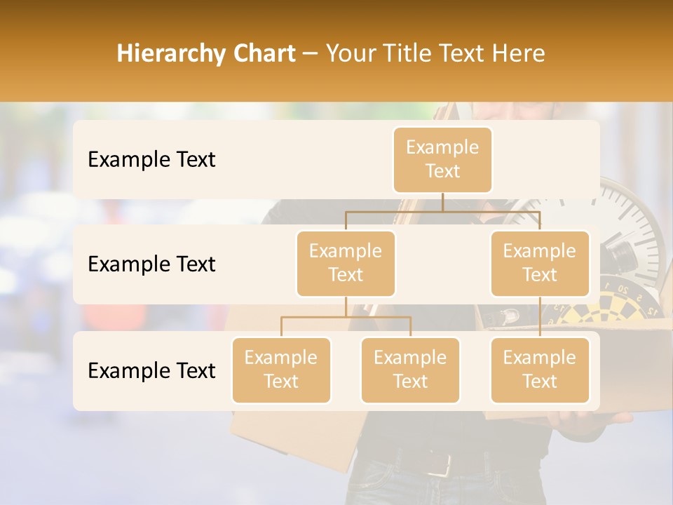 A Man Holding A Box With A Clock Inside Of It PowerPoint Template
