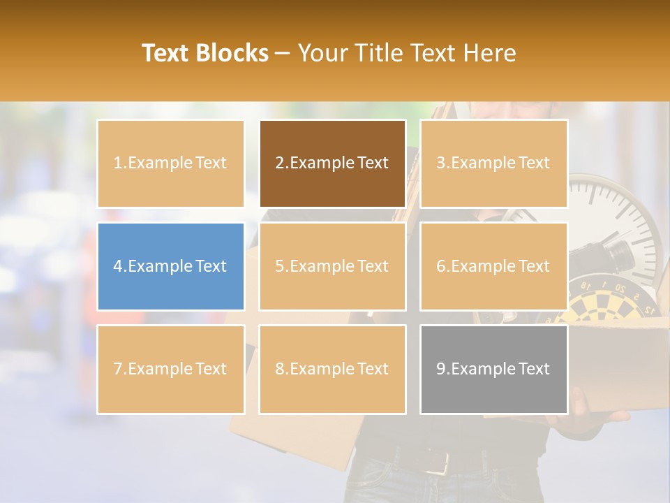 A Man Holding A Box With A Clock Inside Of It PowerPoint Template